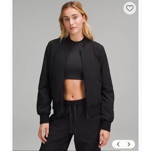 Lululemon jacket reversible insulated‎ bomber fits approx womens large/xl black